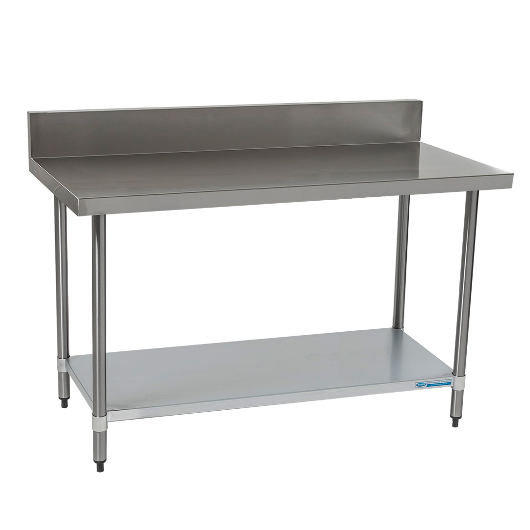 Commercial 304 Grade Stainless Steel Splashback Bench, 1500 x 610 x 900mm high