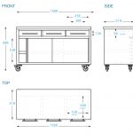 Stainless Cabinets - Restaurant Cabinets, 1500 x 610 x 900mm high.