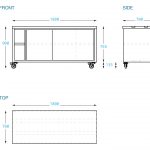 Stainless Steel Restaurant Cabinet, 1800 x 700 x 900mm high.