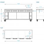 Stainless Steel Kitchen Cabinets, 2000 x 610 x 900mm high.