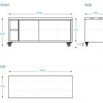 Stainless Restaurant Cabinet, 2000 x 700 x 900mm high.