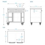 Stainless Cabinet, 900 x 610 x 900mm high.