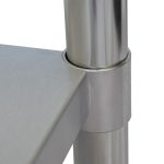 Stainless Catering Bench, 914 x 457 x 900mm high. Shown with galvanised screw down feet.-2864