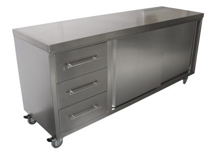 Stainless Steel Commercial Kitchen Cabinet, 2000 x 610 x 900mm high.