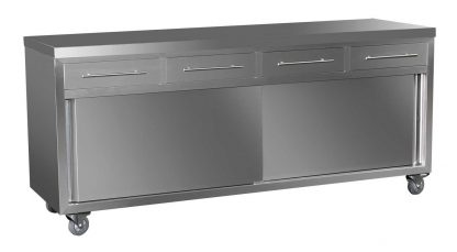 Stainless Steel Kitchen Cabinets, 2000 x 610 x 900mm high.