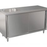 Stainless Cabinet with fully integrated sink on left. 1500 x 610 x 900mm high.