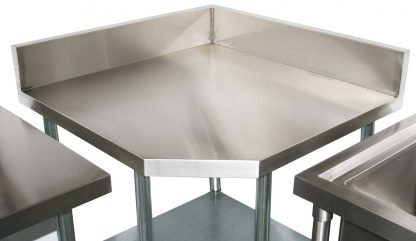 Large Stainless Splashback Corner Bench, matches 700mm sinks & splashback benches, 900 x 900 x 900mm high-0