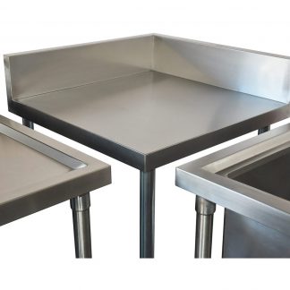 Small Stainless Splashback Corner Bench, matches 700mm sinks and splashback benches. 700 X 700 x 900mm high-0