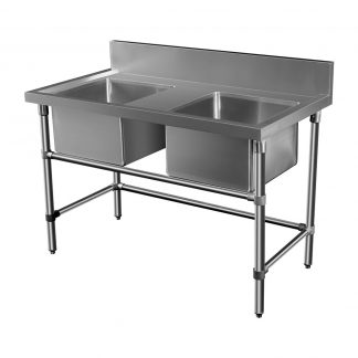 Double Stainless Sink - Middle Bench, 1300 x 700 x 900mm high.