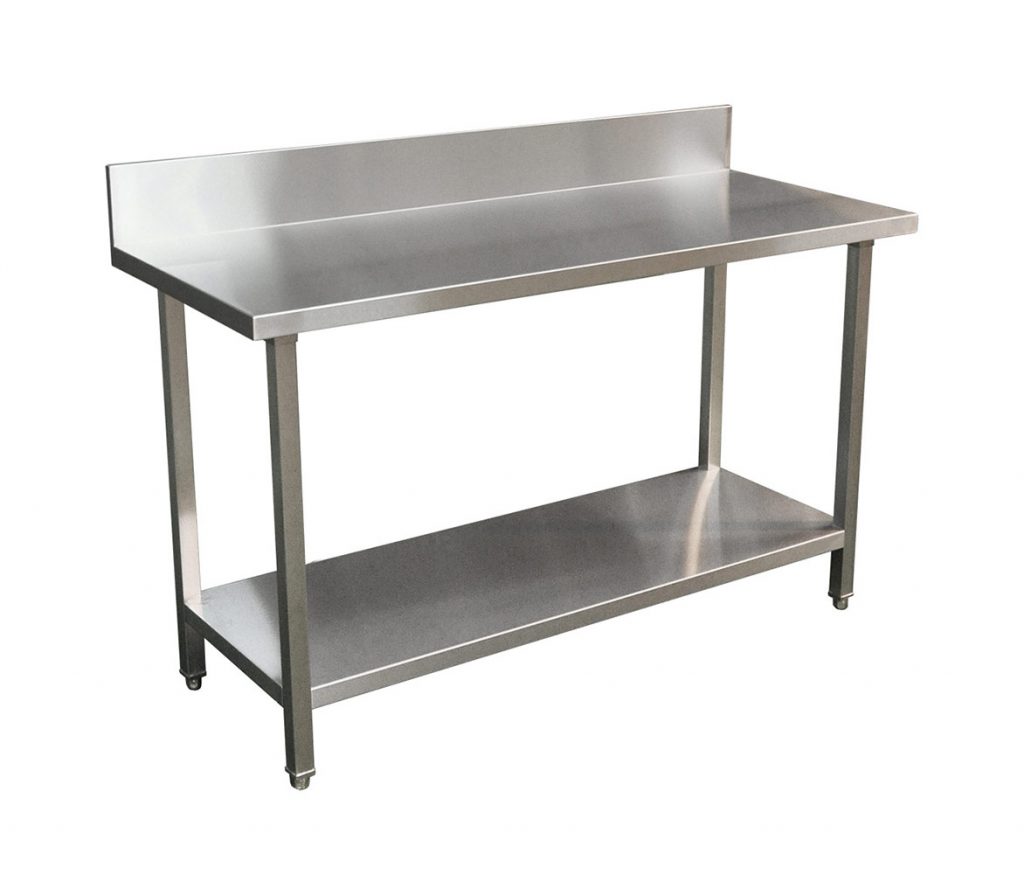 Premium Commercial 304 Grade Stainless Steel Splashback Bench, 1500 X ...