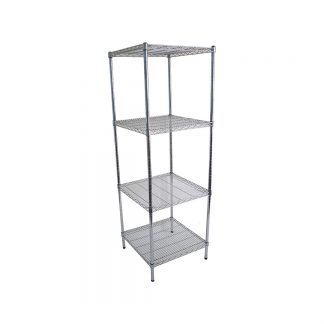 Chrome Dry Store Wire Shelves 4 Tier, 610 X 610 deep x 1800mm high-0