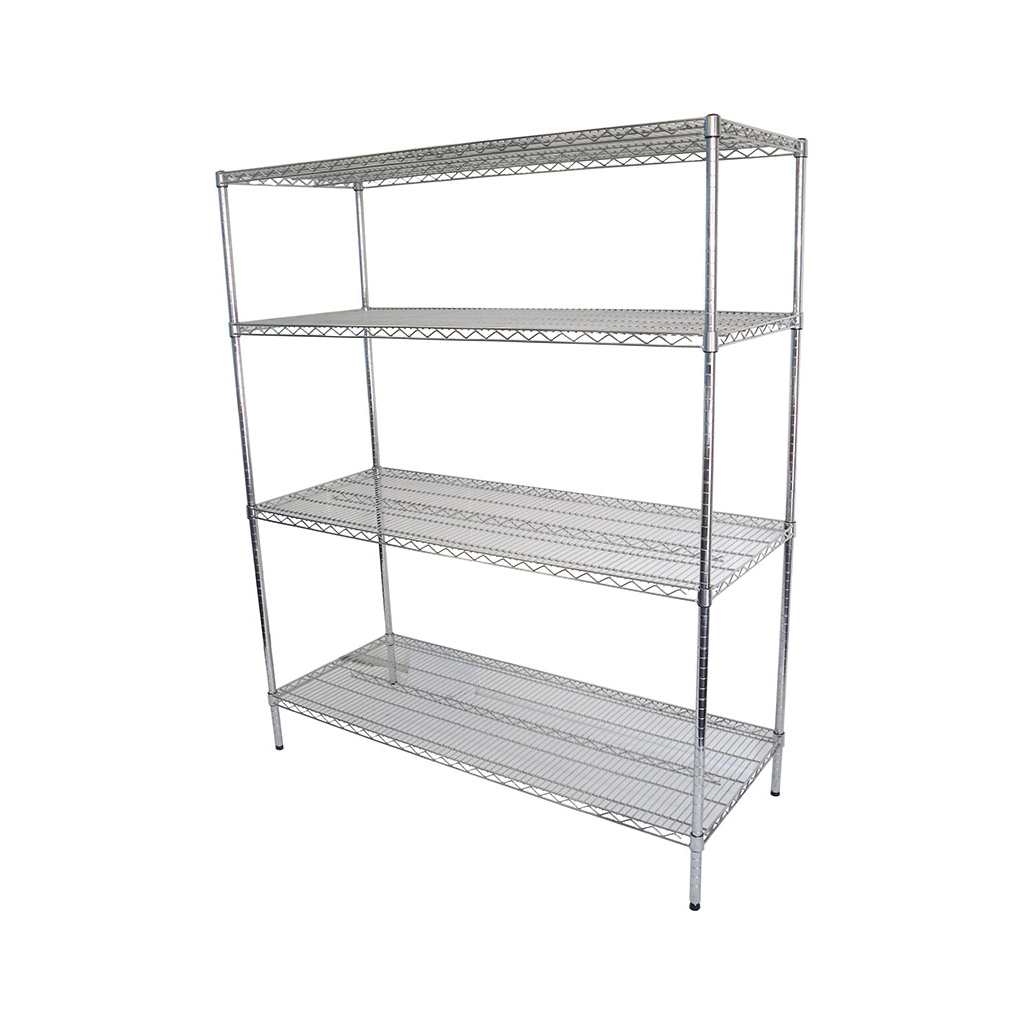 Chrome Dry Store Wire Shelving 4 Tier, 1524 X 610 deep x 1800mm high