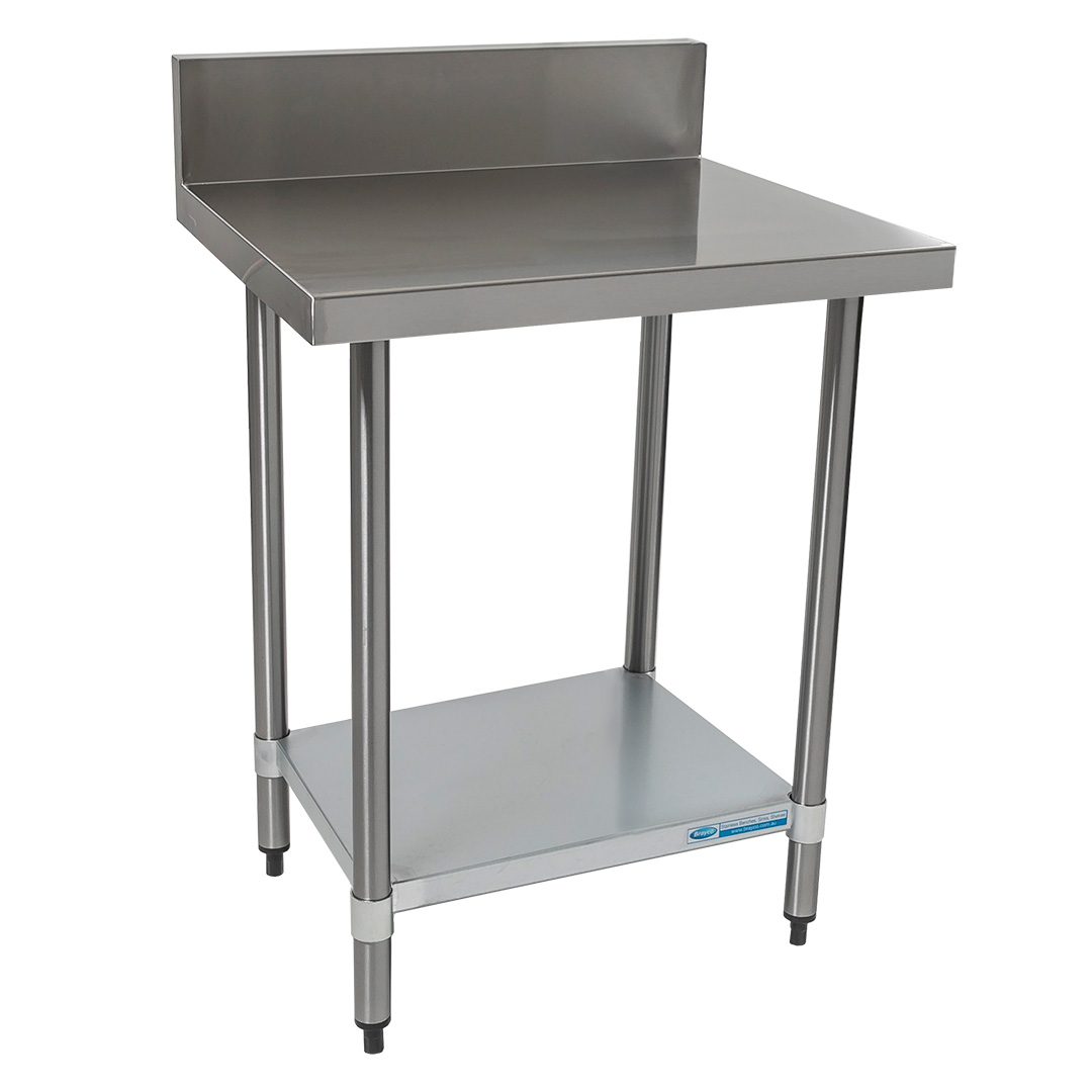 Commercial 304 Grade Stainless Steel Splashback Bench, 600 x 610 x 900mm high