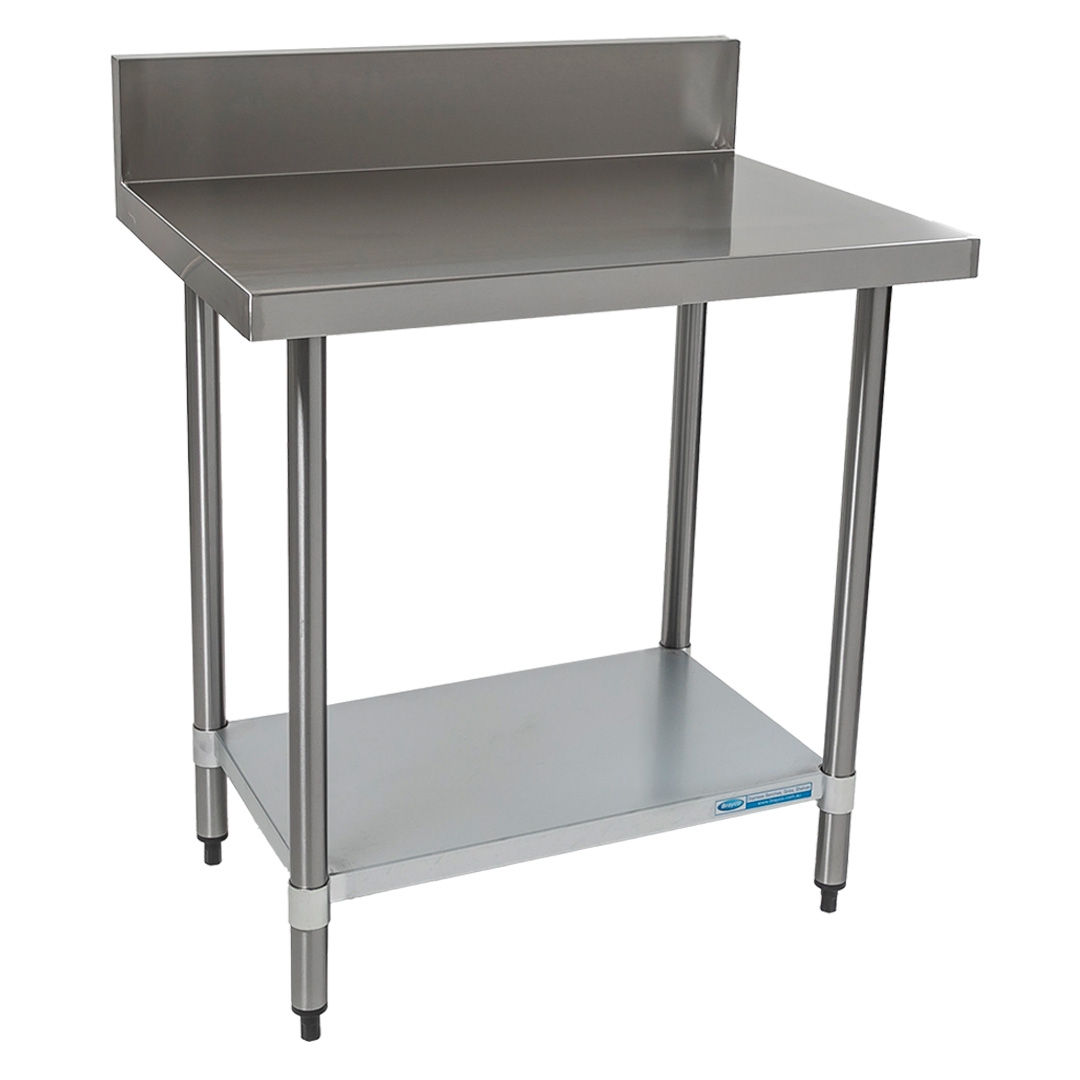 Commercial 304 Grade Stainless Steel Splashback Bench, 900 x 610 x 900mm high
