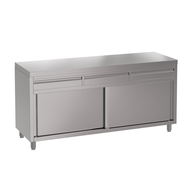 Stainless Steel Cabinet for Commercial Kitchens, 1800 x 610 x 900mm high