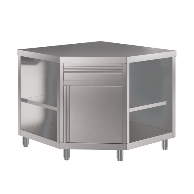 Stainless Corner Cabinet, 1000 x 1000 x 900mm high