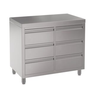 6 Drawer Stainless Steel Cabinet, 1000 x 610 x 900mm high