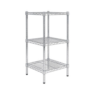 Chrome Wire Dry Store Shelving, 3 Tier, 457 X 457 deep x 1200mm high