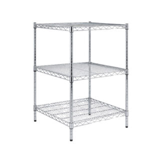 Chrome Wire Dry Store Shelving, 3 Tier, 610 X 610 deep x 900mm high
