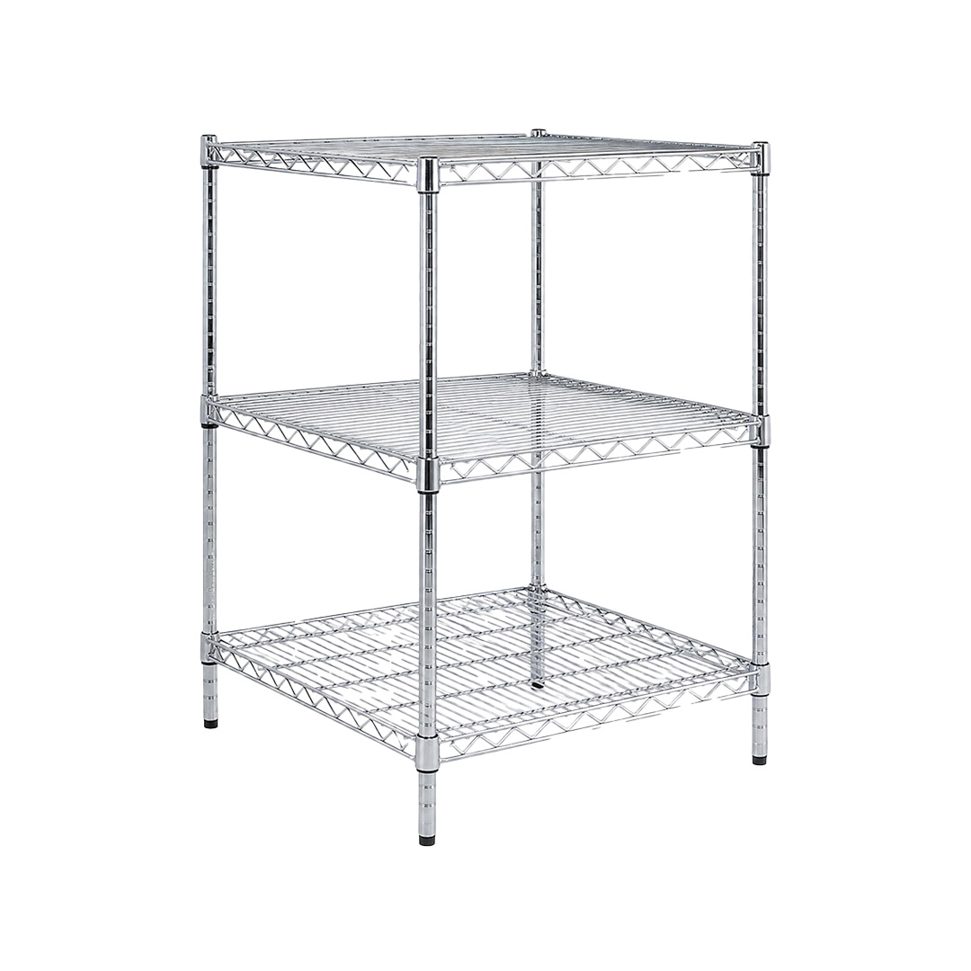 Chrome Wire Dry Store Shelving, 3 Tier, 610 X 610 deep x 900mm high