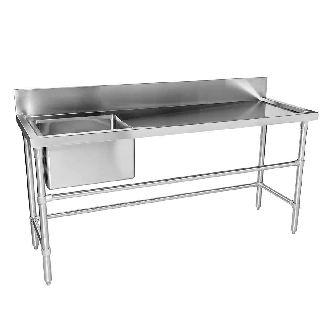 Stainless Sinks – Right Bench, 1800 x 610 x 900mm high