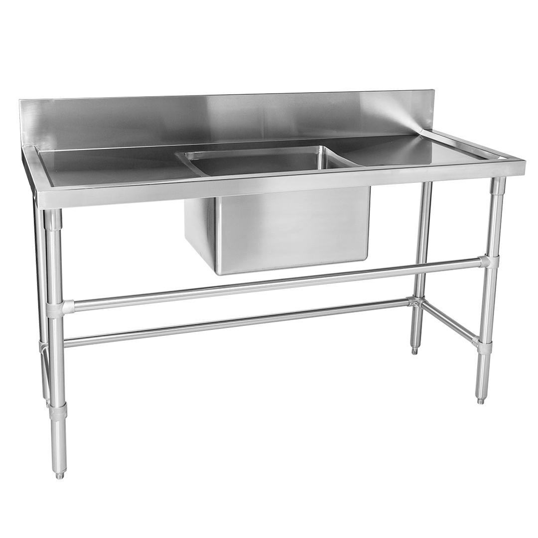 Stainless Steel Catering Sink – Right And Left Bench, 1500 x 610 x 900mm high